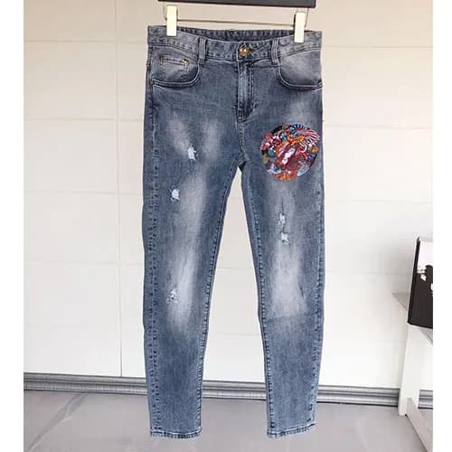 Versace 2019 Mens Graffity Denim Pants - 베르사체 남성 그… - 1