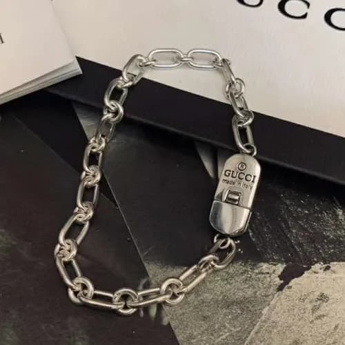 Gucci MAN White Glod Bangle - 구찌 남성 화이트골드 팔찌Guc001… - 1