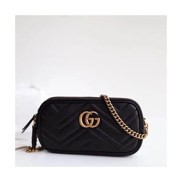 Gucci 2019 Marmont Matlase Leather Camera Shoulder… - 1