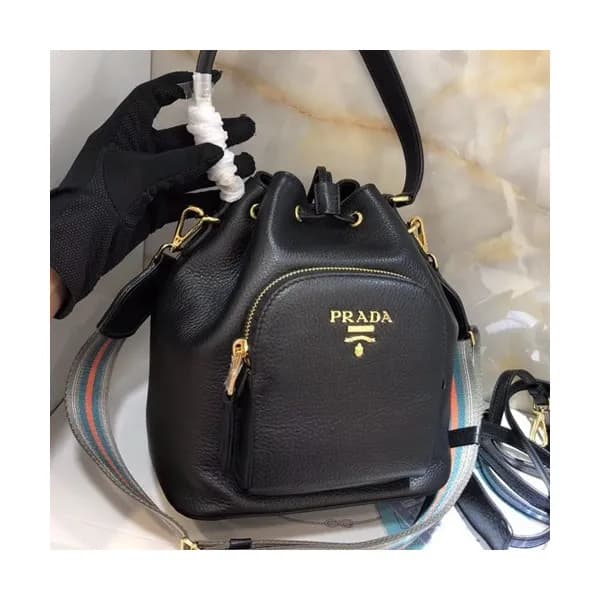 Prada 2019 Woman Leather Bucket Tote Shoulder Bag,… - 1