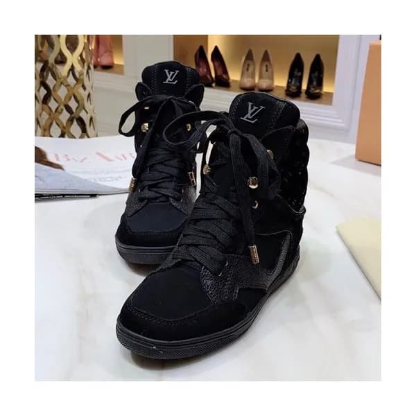 Louis vuitton 2019 Ladies Leather Wedge Sneakers … - 1