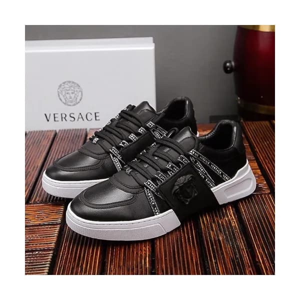 Versace 2019 Mens Leather Sneakers - 베르사체 2019 남성용… - 1