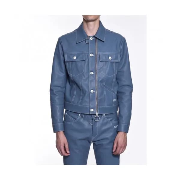 [오프화이트]Off-white 2020 Mens Logo Casual Leather Jac… - 1