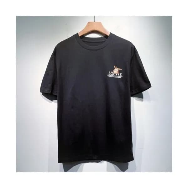 Loewe Mm/Wm Smile Short Sleeved Tshirts Black - 로… - 1