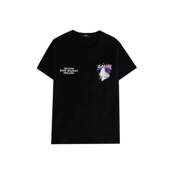Amiri Mm/Wm Logo Cotton Short Sleeved Tshirts Blac… - 1