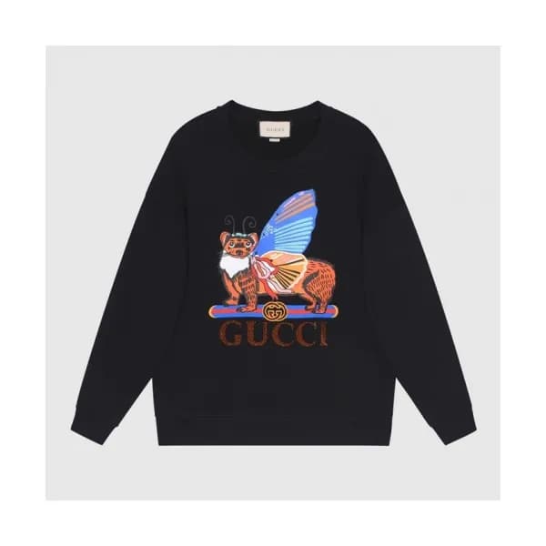 Gucci Mm/Wm Logo Crew-neck Cotton Tshirts Black -… - 1