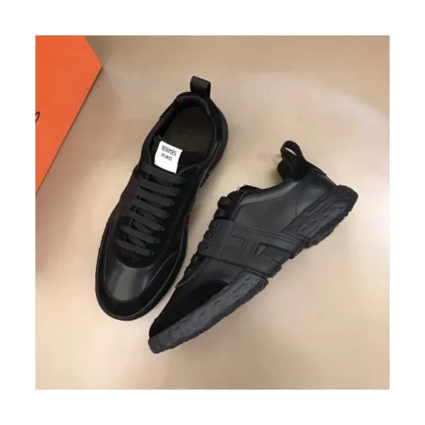 에르메스 남성 모던 레더 스니커즈 Size(240-275) 블랙 - Hermes Men… - 1