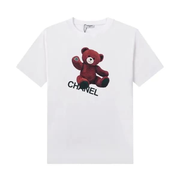 샤넬 남/여 크루넥 화이트 반팔티 - Unisex White Tshirts - chl085… - 1