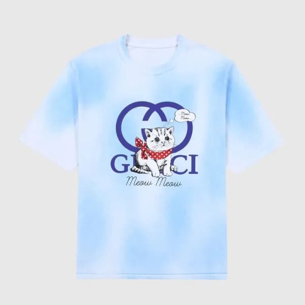 구찌 여성 크루넥 블루 반팔티 - Womens Blue Tshirts - guc04832x - 1