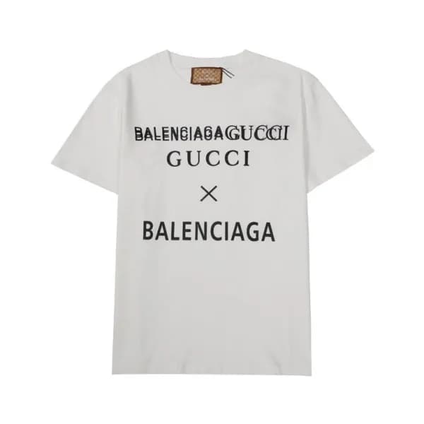 발렌시아가 남성 크루넥 화이트 반팔티 - Mens White Tshirts - bal015… - 1