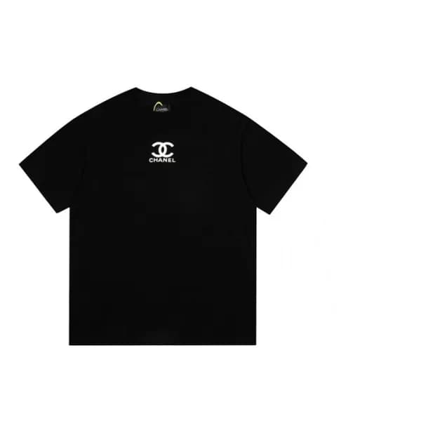 샤넬 남/녀 크루넥 블랙 반팔티 - Unisex Black Tshirts - chl0910… - 1