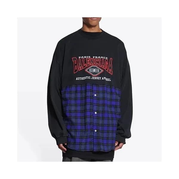 발렌시아가 남성 캐쥬얼 블랙 맨투맨 - Mens Black Tshirts - bal0169… - 1