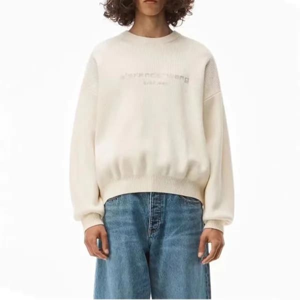 알렉산더왕 남/녀 아이보리 크루넥 니트 - Alexsander Wang Unisex Ivo… - 1