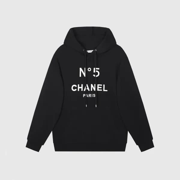 샤넬 남/녀 캐쥬얼 블랙 후드티 - Chanel Unisex Black Hoodie - c… - 1