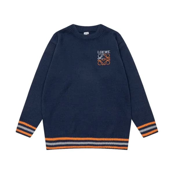 로에베 남성 네이비 크루넥 스웨터 - Loewe Mens Navy Sweaters - lo… - 1
