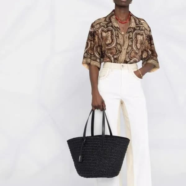 입생로랑 여성 블랙 토트백 - Saint Laurent Womens Black Tote B… - 1