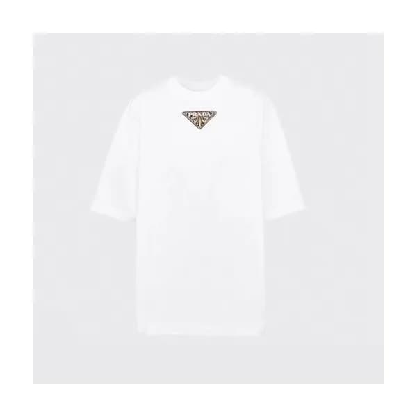 프라다 남/녀 화이트 크루넥 반팔티 - Prada Unisex White Short sle… - 1