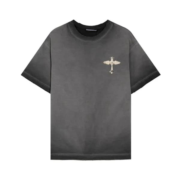크롬하츠 남성 그레이 크루넥 반팔티 - Chrom Hearts Mens Gray Short… - 1