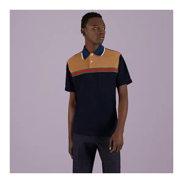 구찌 남성 블루 폴로 반팔티 - Gucci Mens Blue Short sleeved T-… - 1