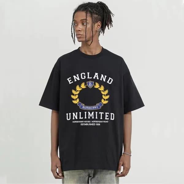 버버리 남성 블랙 크루넥 반팔티 - Burberry Mens Black Tshirts - … - 1