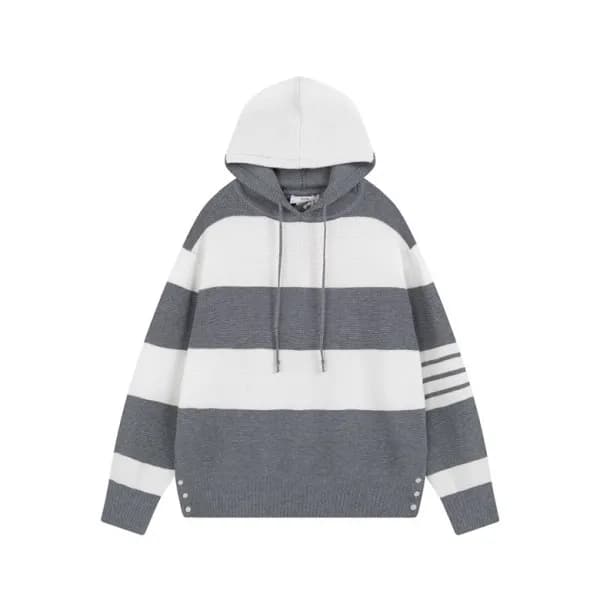 톰브라운 남성 캐쥬얼 그레이 후드티 - ThomBrowne Mens Gray Hoodie … - 1