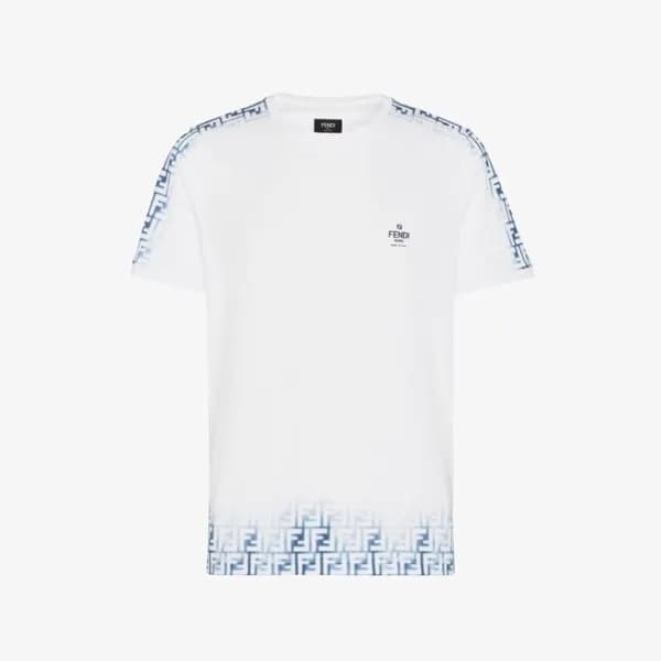 펜디 남성 화이트 크루넥 반팔티 - Fendi Mens White Short sleeved… - 1