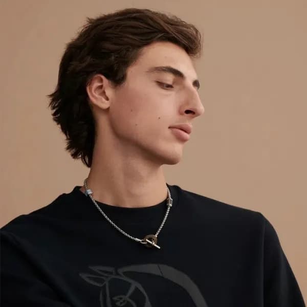 에르메스 남성 화이트 골드 목걸이 - Hermes Mens White Gold Neckla… - 1