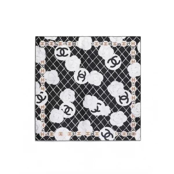 샤넬 여성 까멜리아 스카프 - Chanel Womens Black Scarf - acc18… - 1