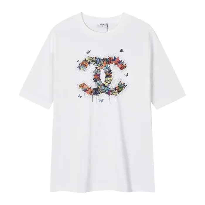 샤넬 남/녀 화이트 반팔티 - Chanel Unisex White Tshirts - chc… - 1