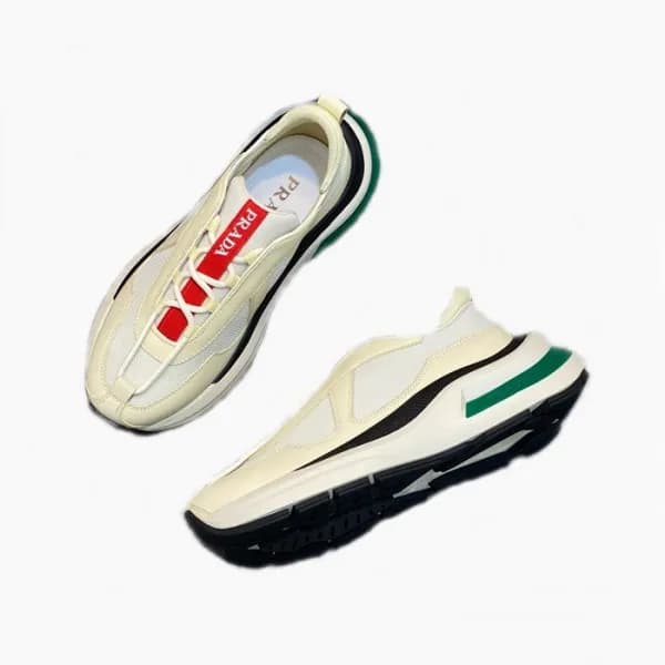 프라다 남성 아이보리 스니커즈 - Prada Mens Ivory Sneakers - prs… - 1
