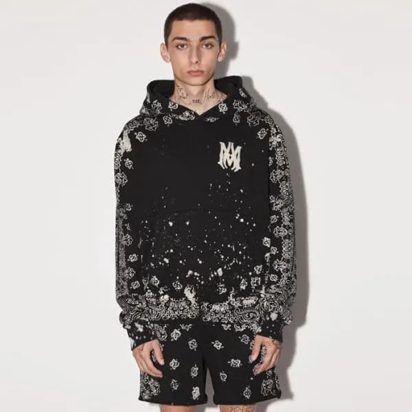 아미리 남성 블랙 후드티 - Amiri Mens Black Hoodie - amc1895x - 1