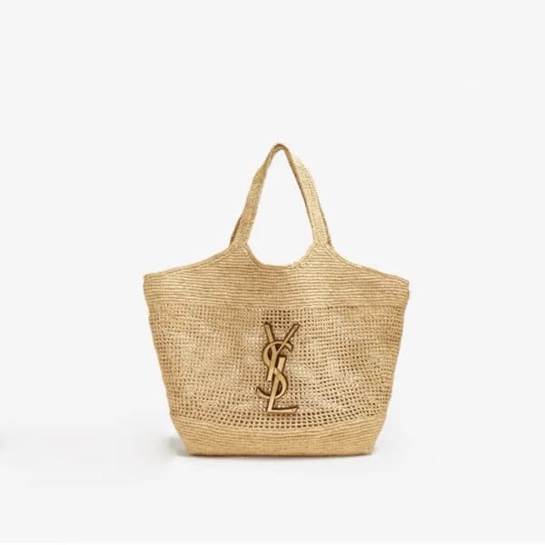 입생로랑 여성 라피아 크로셰 쇼퍼백 - Saint Laurent Womens Icare S… - 1