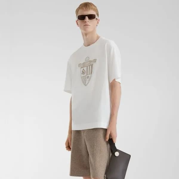 펜디 남성 라운드 반팔 티셔츠 - Fendi Mens Round Tshirt - fec53… - 1