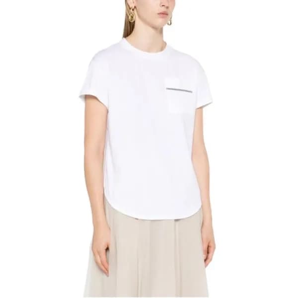 브루넬로쿠치넬리 여성 라운드 티셔츠 - Brunello Cucinelli Womens Ro… - 1