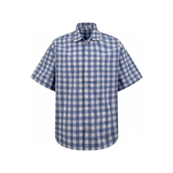로에베 남성 반팔 체크 셔츠 - Loewe Mens Flanner Shirts - loc6… - 1