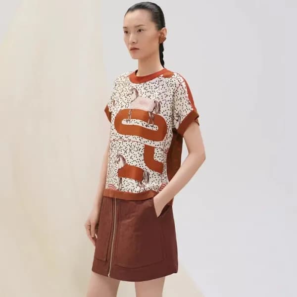 에르메스 여성 크루넥 반팔티 - Hermes Womens Round Tshirt - hec… - 1