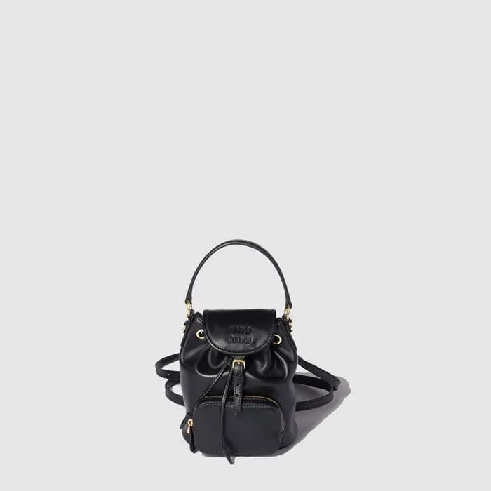 미우미우 여성 가죽 미니 백팩 - MiuMiu Womens Leather Mini Back… - 1