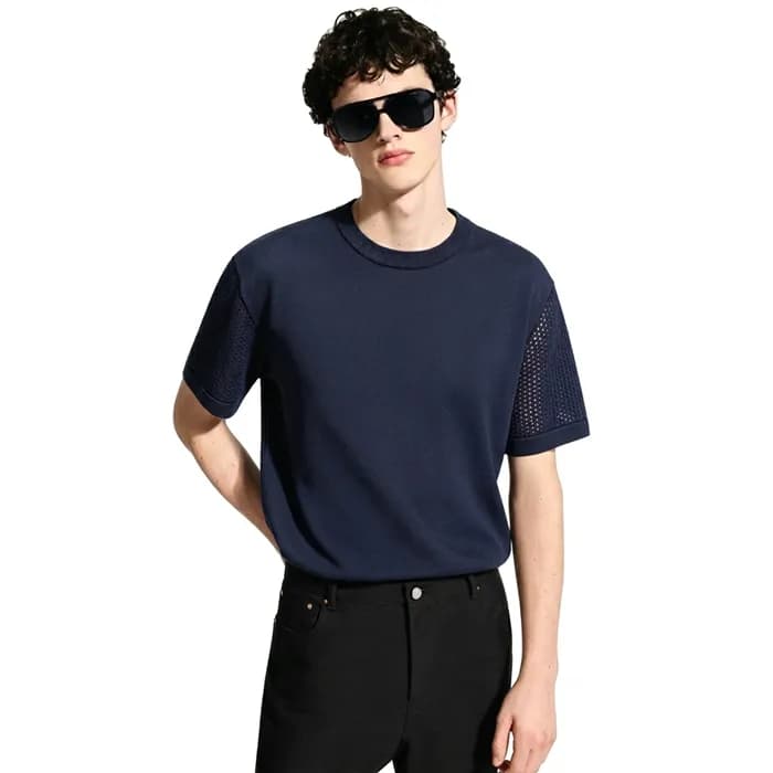 루이비통 남성 라운드 반팔 티셔츠 - Louis vuitton Mens Round Tshi… - 1