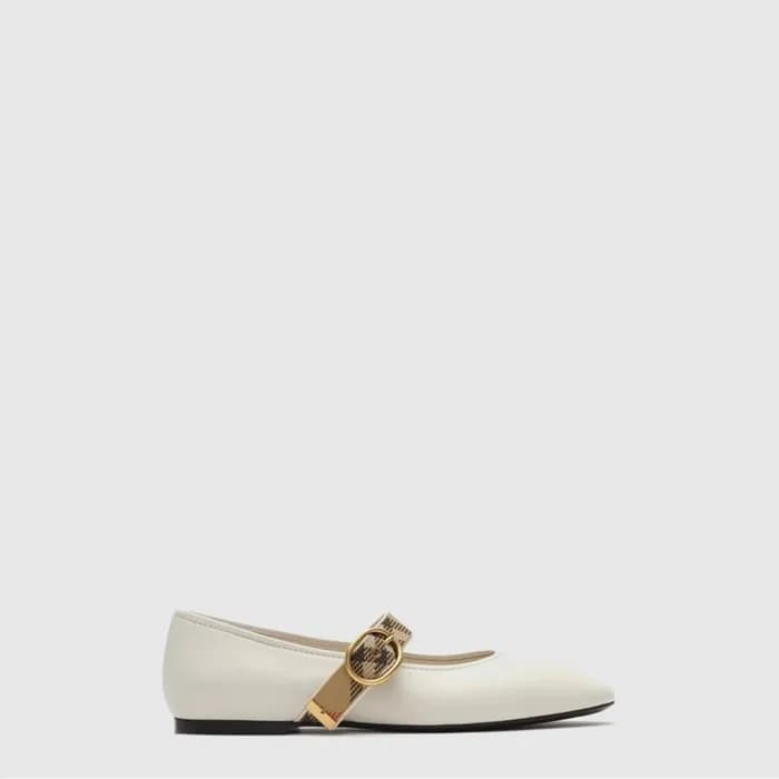 버버리 여성 체크 스트랩 가죽 로빈 발레리나 - Burberry Womens Check Strap Leather Robin Ballerina - bus14915x - 1