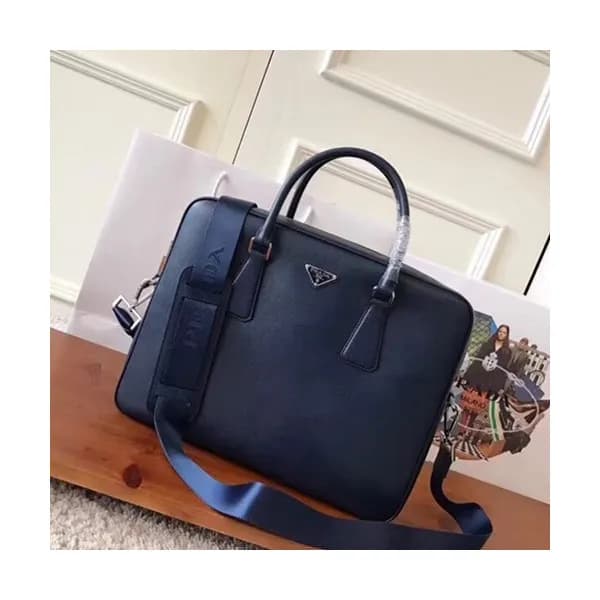 Prada Saffiano Mens Business Bag,36CM - 프라다 사피아노 … - 1