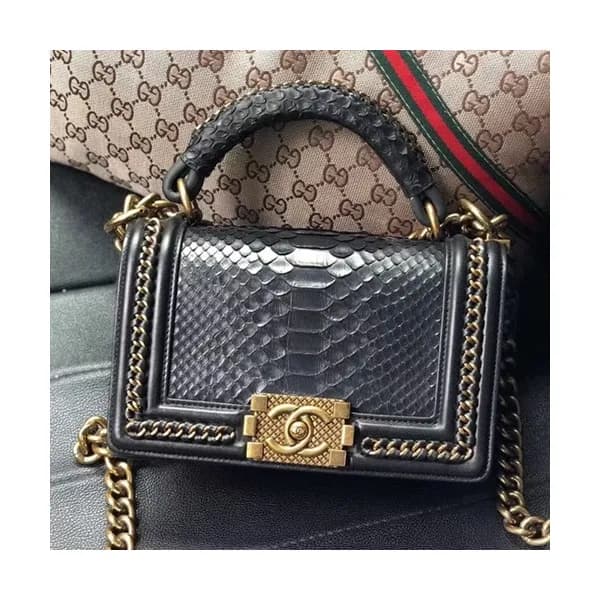 Chanel Leboy Leather Chain Tote Shoulder Bag,25CM … - 1