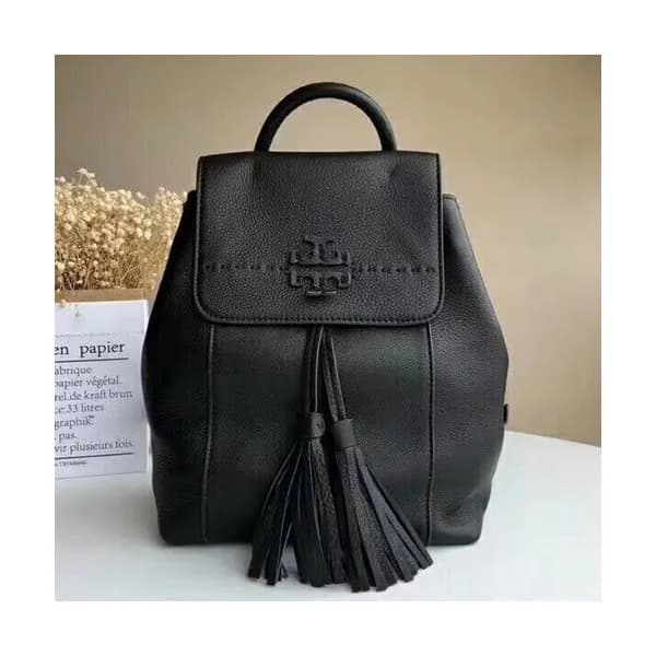 Tory Burch Leather Black Tassel Back Pack,27cm - 토… - 1