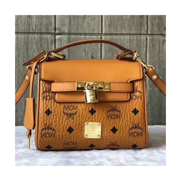 MCM Visetos Leather Tote Shoulder Bag,18.5cm - 엠씨엠… - 1