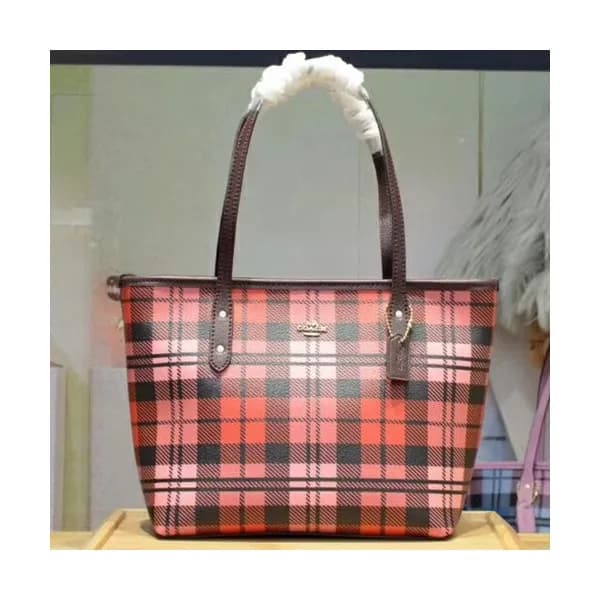 Coach Leather Tote Shoulder Bag,23cm - 코치 레더 토트 숄더… - 1