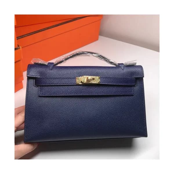Hermes Mini Kelly Epsom Leather Tote Bag / Clutch … - 1