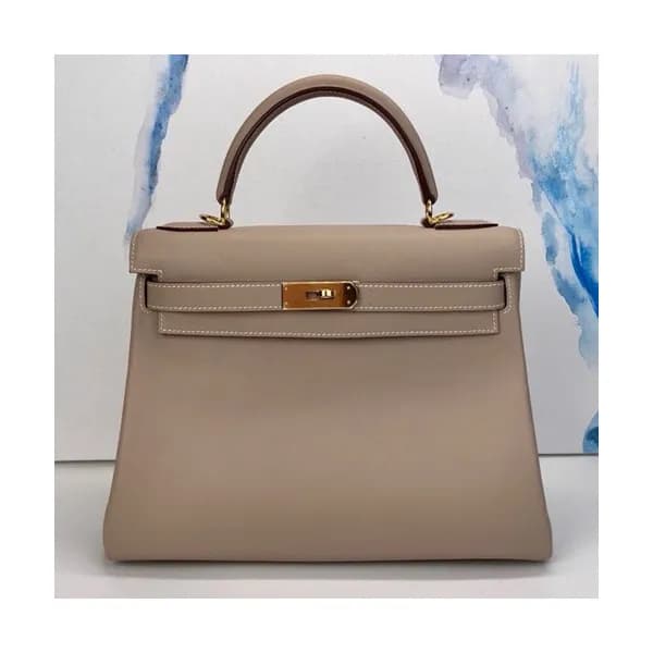 Hermes Kelly Swift Leather Tote Shoulder Bag ,28cm… - 1