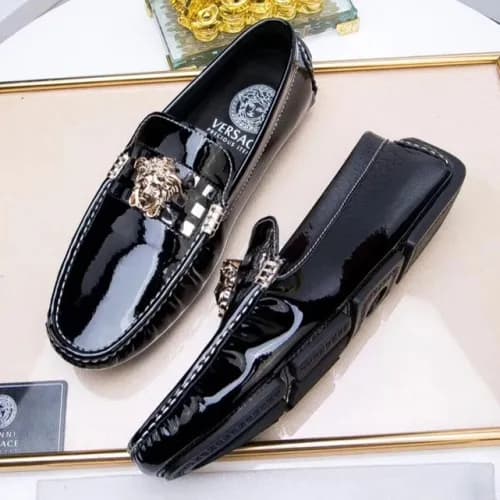 Versace 2018 Leather Black Loafer - 베르사체 메두사 장식 유광… - 1
