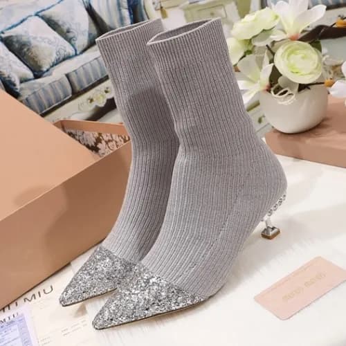 Miumiu 2018 Ladies knit Glitter Boots - 미우미우 니트 글리… - 1