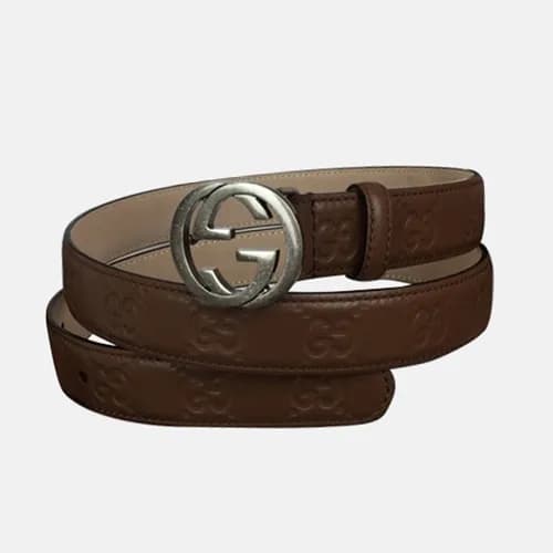 Gucci 2019 Ladies Vintage GG Logo Leather Belt - 구… - 1