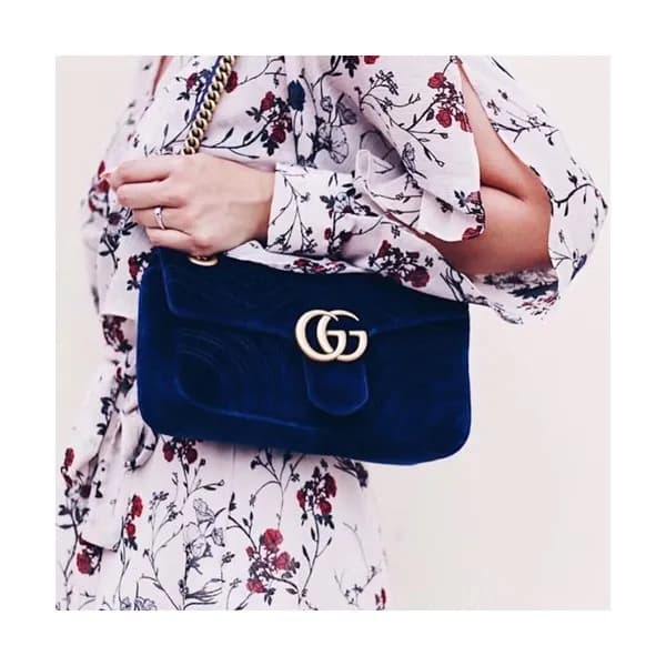 Gucci GG Marmont Matlase Velvet Women Shoulder Bag… - 1